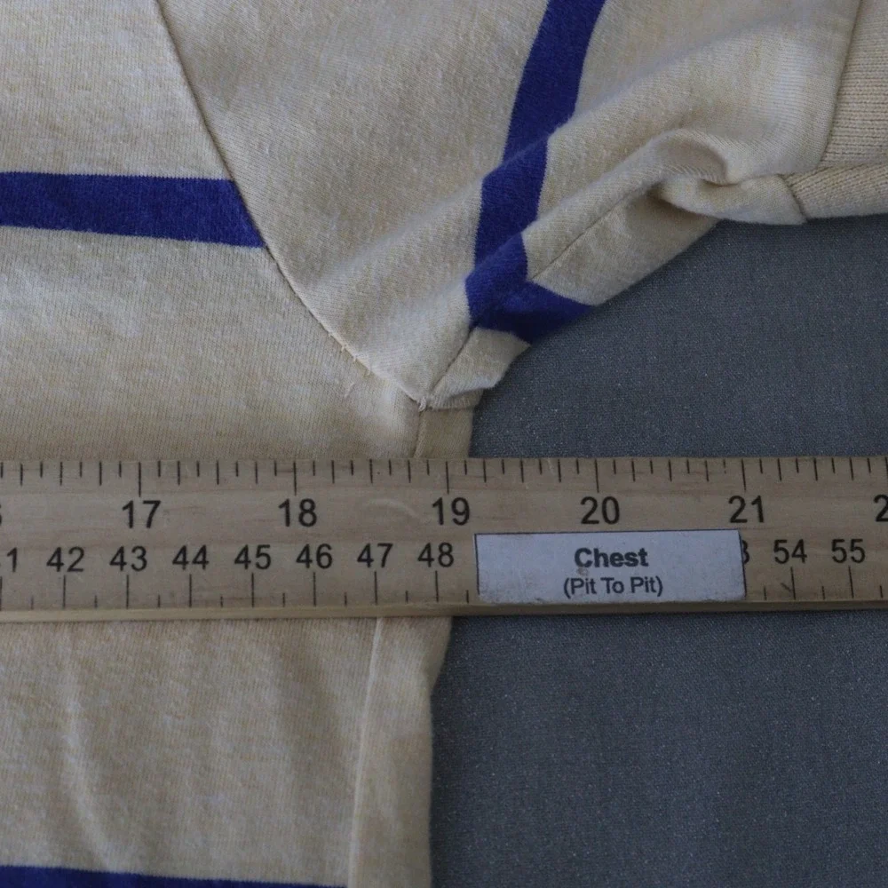 Abercrombie Polo Shirt Kids‎ Large (Men Small) Rugby Striped Moose Yellow Preppy